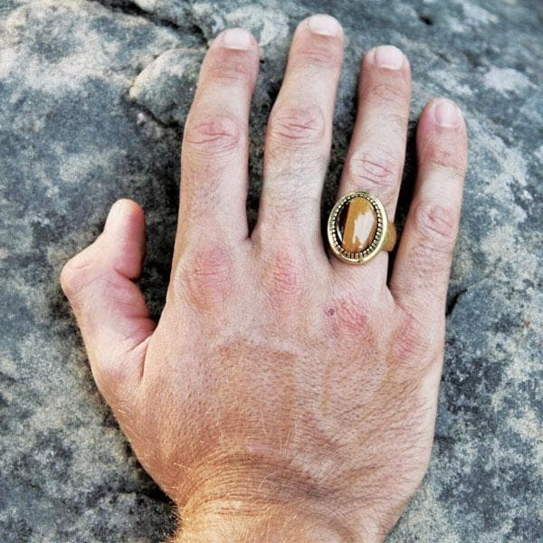 サーファー人気【Bahgsu Jewels】Tiger Eye Earthリング Tiger Eye Earth Ring || Men - Bahgsu